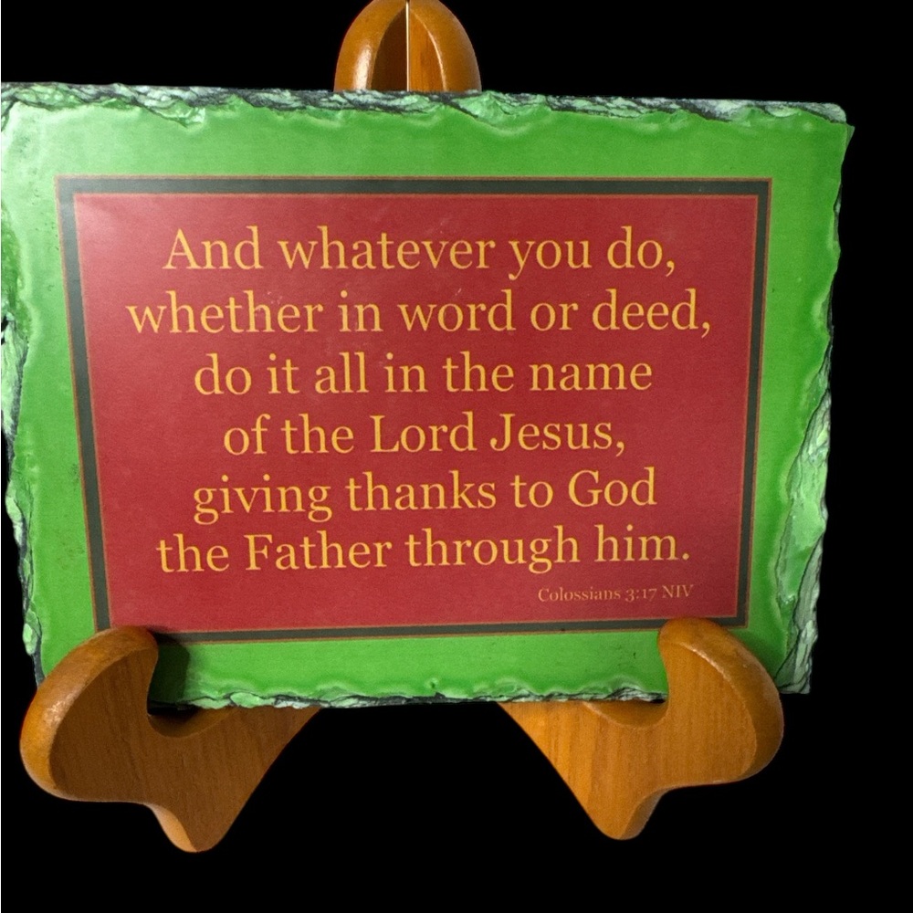Inspirational Bible Verse Colossians 3:17 Decorative Tile.  (A)